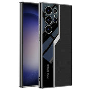 For Samsung Galaxy S24 Ultra 5G GKK Plating TPU + Leather Supercar Full Coverage Phone Case(Black)