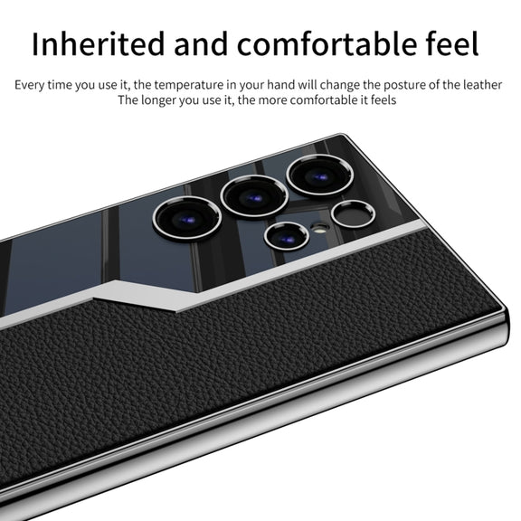 For Samsung Galaxy S24 Ultra 5G GKK Plating TPU + Leather Supercar Full Coverage Phone Case(Black)