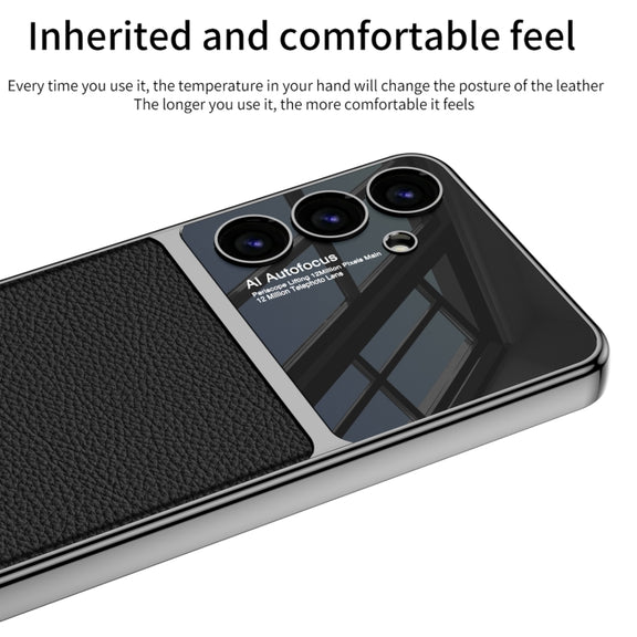 For Samsung Galaxy S24 5G GKK Plating TPU + Leather Full Coverage Phone Case(Black)