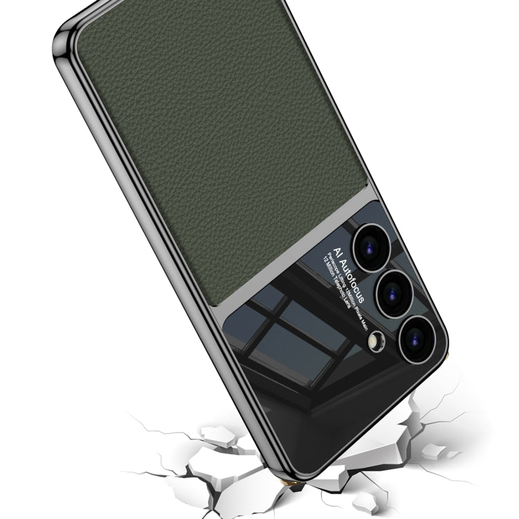 For Samsung Galaxy S24 5G GKK Plating TPU + Leather Full Coverage Phone Case(Black)