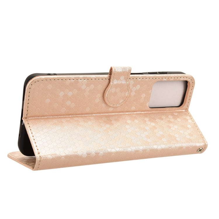 For Motorola Moto G Play 4G 2024 Honeycomb Dot Texture Leather Phone Case(Gold)