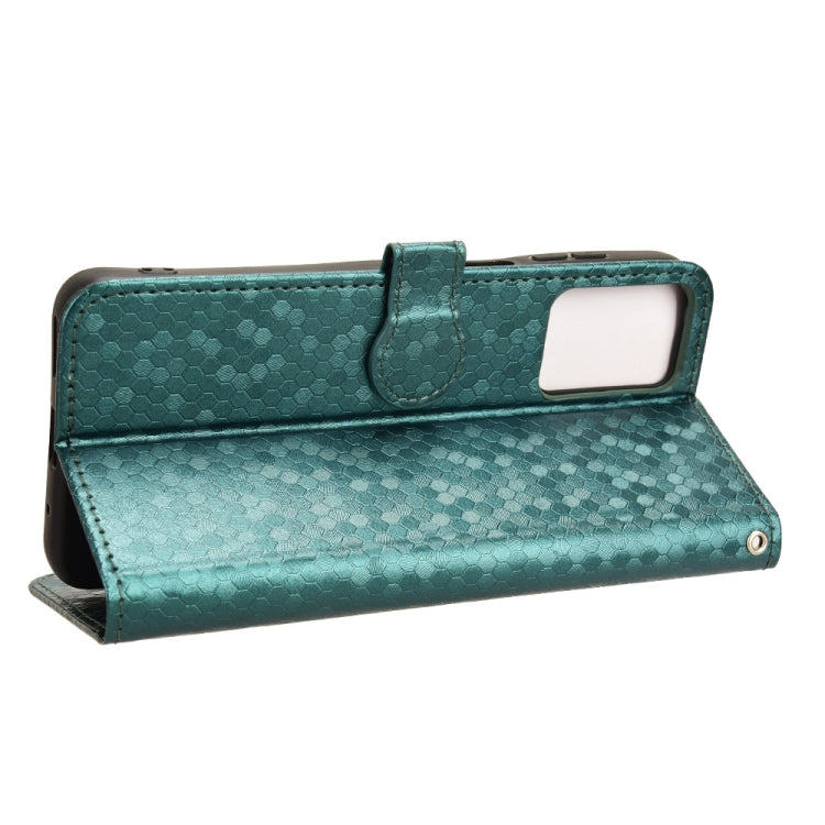 For Motorola Moto G Play 4G 2024 Honeycomb Dot Texture Leather Phone Case(Green)