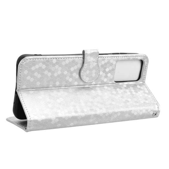 For Motorola Moto G Play 4G 2024 Honeycomb Dot Texture Leather Phone Case(Silver)