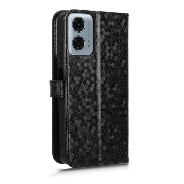 For Motorola Moto G Power 5G 2024 Honeycomb Dot Texture Leather Phone Case(Black)