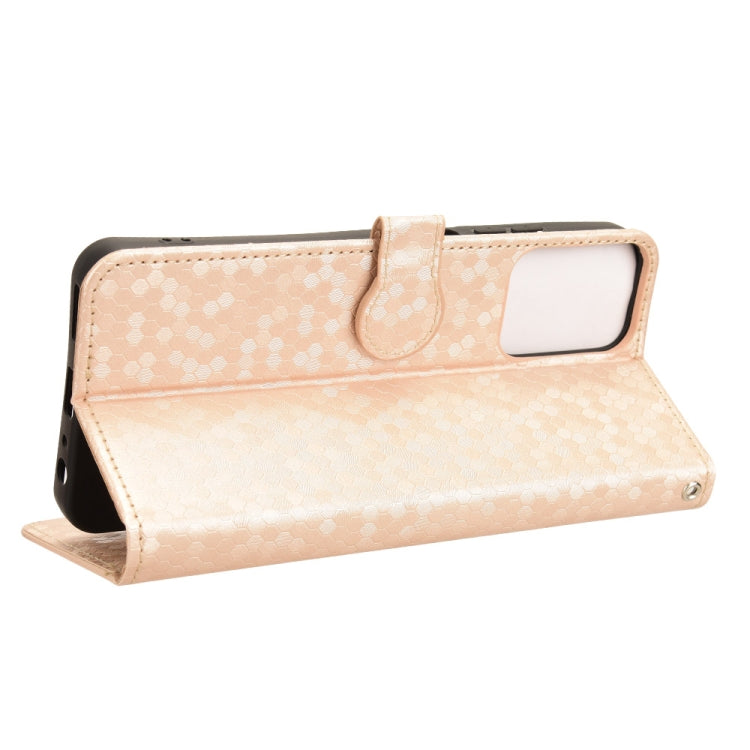 For Motorola Moto G Power 5G 2024 Honeycomb Dot Texture Leather Phone Case(Gold)