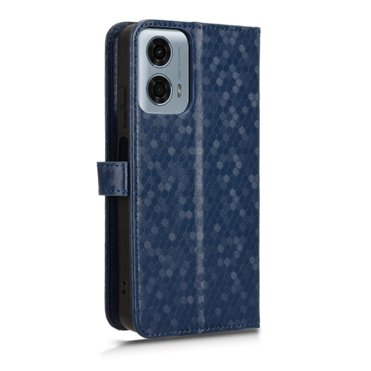 For Motorola Moto G Power 5G 2024 Honeycomb Dot Texture Leather Phone Case(Blue)