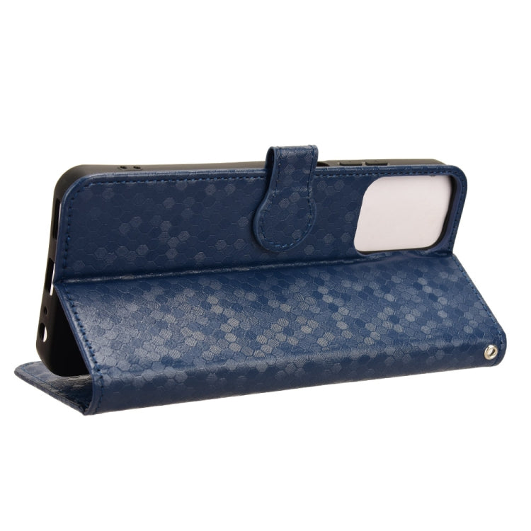 For Motorola Moto G Power 5G 2024 Honeycomb Dot Texture Leather Phone Case(Blue)
