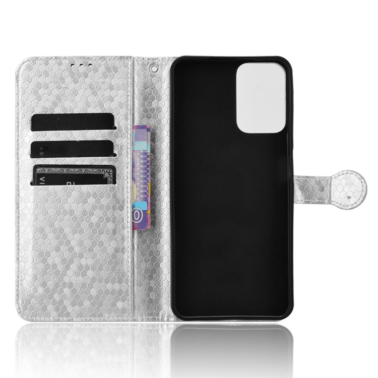 For Motorola Moto G Power 5G 2024 Honeycomb Dot Texture Leather Phone Case(Silver)