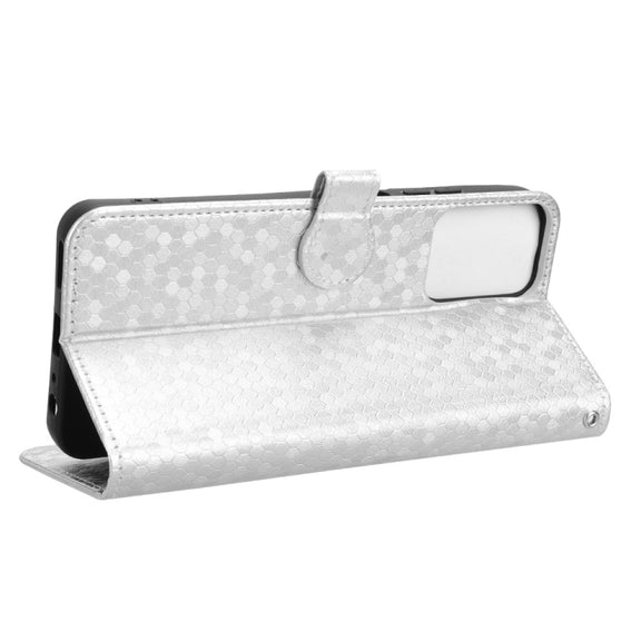 For Motorola Moto G Power 5G 2024 Honeycomb Dot Texture Leather Phone Case(Silver)