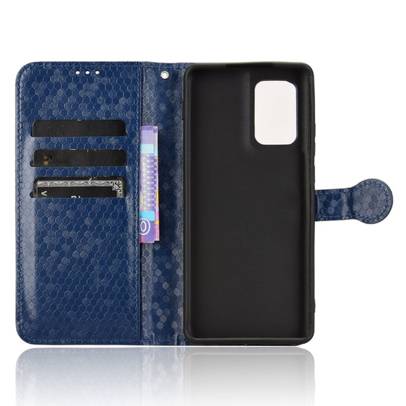 For Motorola Edge 5G 2024 Honeycomb Dot Texture Leather Phone Case(Blue)