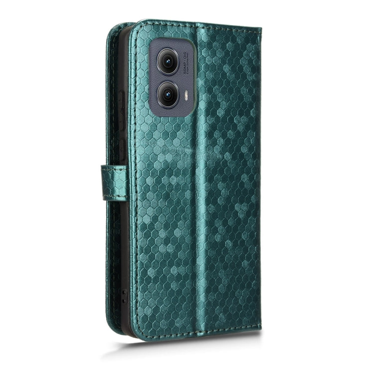 For Motorola Edge 5G 2024 Honeycomb Dot Texture Leather Phone Case(Green)