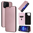 For ASUS ROG Phone 8 Carbon Fiber Texture Flip Leather Phone Case(Pink) - ASUS Cases by PMC TechLife | Online Shopping South Africa | PMC TechLife | Buy Now Pay Later Mobicred