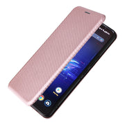 For ASUS ROG Phone 8 Carbon Fiber Texture Flip Leather Phone Case(Pink)