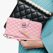 For Google Pixel 9 / Pixel 9 Pro Rhombic Texture Flip Leather Phone Case with Lanyard(Pink)