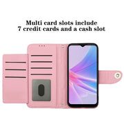For OPPO A78 5G / A58 5G Rhombic Texture Flip Leather Phone Case with Lanyard(Pink)