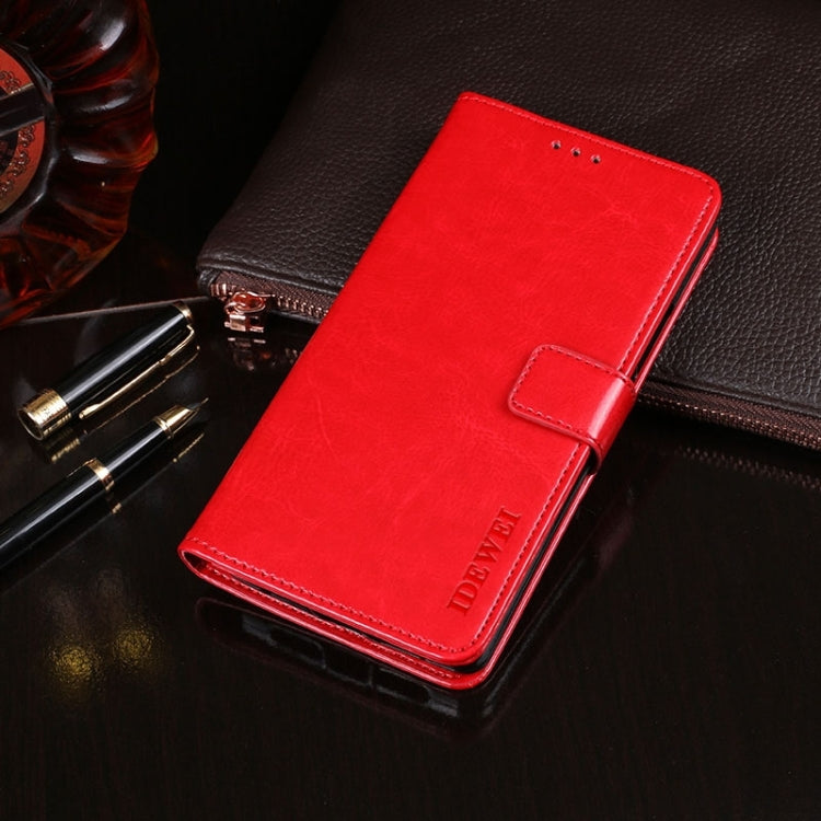 For CAT S75 idewei Crazy Horse Texture Leather Phone Case(Red)