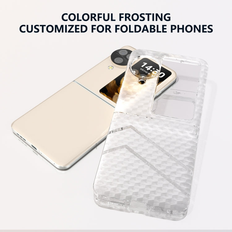 For OPPO Find N3 Flip Wave Pattern Transparent Frosted Phone Case