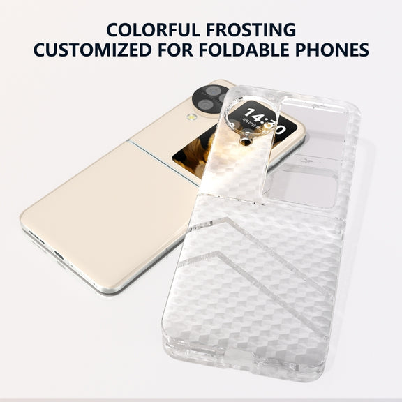 For OPPO Find N3 Flip Wave Pattern Transparent Frosted Phone Case