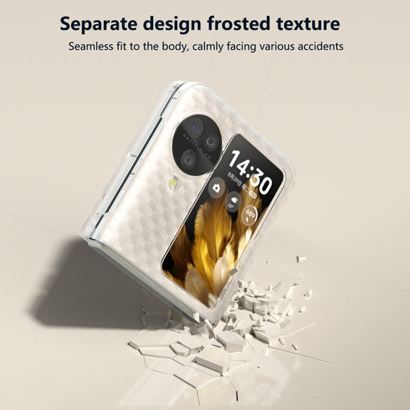 For OPPO Find N3 Flip Wave Pattern Transparent Frosted Phone Case