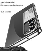 For Samsung Galaxy S24+ 5G GKK Electroplating Full Coverage Protective Phone Case with Holder(Silver)