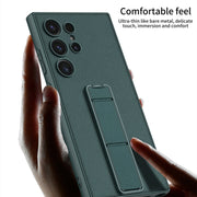 For Samsung Galaxy S24 Ultra 5G GKK Skin Feel Leather Fold Holder Phone Case(Black)
