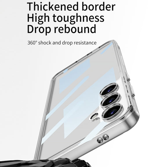 For Samsung Galaxy S24 5G GKK Space Frame Transparent PC + TPU Phone Case(Transparent Black)
