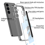 For Samsung Galaxy S24 5G GKK Space Frame Transparent PC + TPU Phone Case with Pen(Transparent)