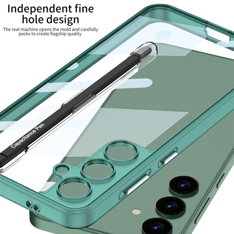 For Samsung Galaxy S24 5G GKK Space Frame Transparent PC + TPU Phone Case with Pen(Transparent)