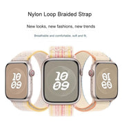 For Apple Watch Series 5 40mm Loop Nylon Watch Band(Starlight Yellow Pink)