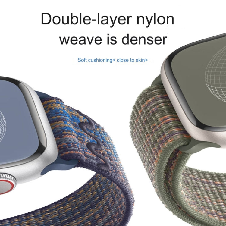 For Apple Watch Series 10 42mm / 9 41mm Loop Nylon Watch Band(Colorful Starlight)