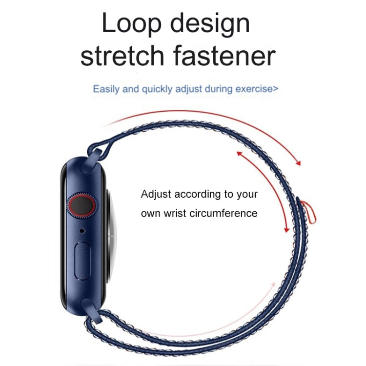 For Apple Watch Series 7 45mm Loop Nylon Watch Band(Colorful Starlight)