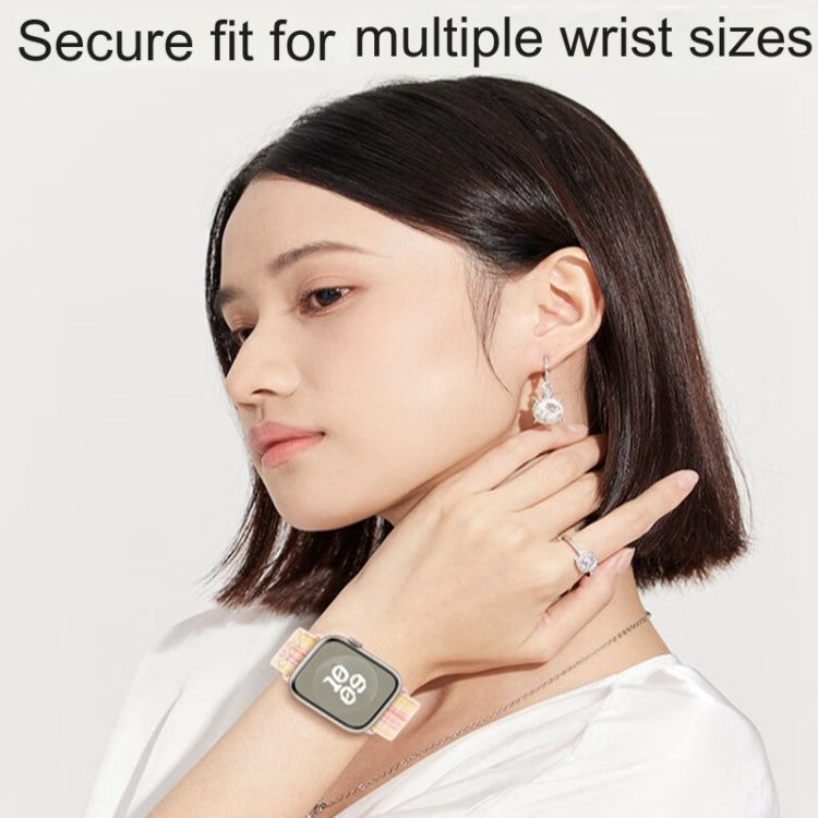 For Apple Watch SE 2022 44mm Loop Nylon Watch Band(Colorful Starlight)