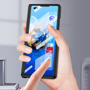 For Huawei Mate X2 GKK Integrated Frosted Fold Hinge Privacy Leather Phone Case with Holder(Black)