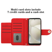 For Motorola Moto G Power 5G 2024 Rhombic Texture Flip Leather Phone Case with Lanyard(Red)