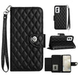 For Motorola Moto G Power 5G 2024 Rhombic Texture Flip Leather Phone Case with Lanyard(Black) - Motorola Cases by PMC Jewellery | Online Shopping South Africa | PMC Jewellery | Buy Now Pay Later Mobicred