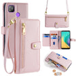 For Tecno Pop 4 Sheep Texture Cross-body Zipper Wallet Leather Phone Case(Pink) - Tecno Cases by PMC TechLife | Online Shopping South Africa | PMC TechLife | Buy Now Pay Later Mobicred