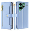 For Tecno Pova 6 Neo 4G Sheep Texture Cross-body Zipper Wallet Leather Phone Case(Blue) - Tecno Cases by PMC TechLife | Online Shopping South Africa | PMC TechLife | Buy Now Pay Later Mobicred