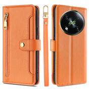 For itel RS4 4G Sheep Texture Cross-body Zipper Wallet Leather Phone Case(Orange)