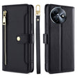 For Itel S24 4G Sheep Texture Cross-body Zipper Wallet Leather Phone Case(Black) - More Brand by PMC TechLife | Online Shopping South Africa | PMC TechLife | Buy Now Pay Later Mobicred
