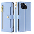 For itel A50C 4G Sheep Texture Cross-body Zipper Wallet Leather Phone Case(Blue) - free shipping - PMC TechLife - Order now!