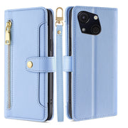 For itel A50C 4G Sheep Texture Cross-body Zipper Wallet Leather Phone Case(Blue)