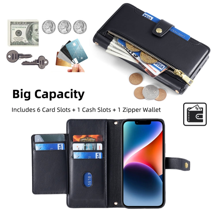 For Itel P65 Sheep Texture Cross-body Zipper Wallet Leather Phone Case(Black)