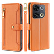 For itel P65 Sheep Texture Cross-body Zipper Wallet Leather Phone Case(Orange) - free shipping - PMC TechLife - Order now!
