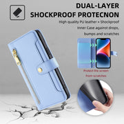 For Itel P65 Sheep Texture Cross-body Zipper Wallet Leather Phone Case(Blue)