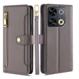 For Itel P65 Sheep Texture Cross-body Zipper Wallet Leather Phone Case(Grey) - More Brand by PMC TechLife | Online Shopping South Africa | PMC TechLife | Buy Now Pay Later Mobicred