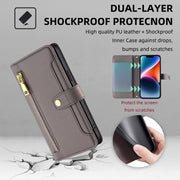 For Itel P65 Sheep Texture Cross-body Zipper Wallet Leather Phone Case(Grey)