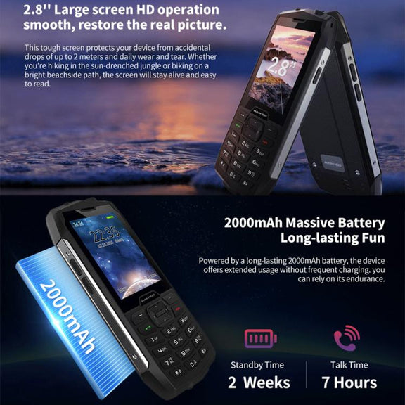 HAMTOD H3 Rugged Phone, EU Version, 2.8 inch T107 ARM CortexTM A7 Quad-core 1.0GHz, Network: 4G, VoLTE, BT, SOS(Silver)
