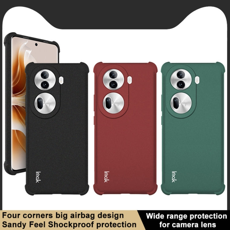 For OPPO Reno11 Pro 5G Global imak Shockproof Airbag TPU Phone Case(Matte Green)