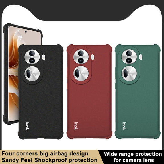 For OPPO Reno11 Pro 5G Global imak Shockproof Airbag TPU Phone Case(Matte Red)