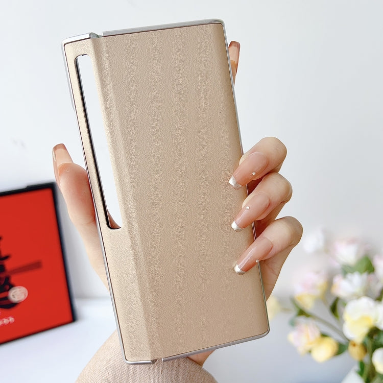 For Huawei Mate Xs 2 Morandi Pearlescent Paint Shockproof Phone Case(Gold)